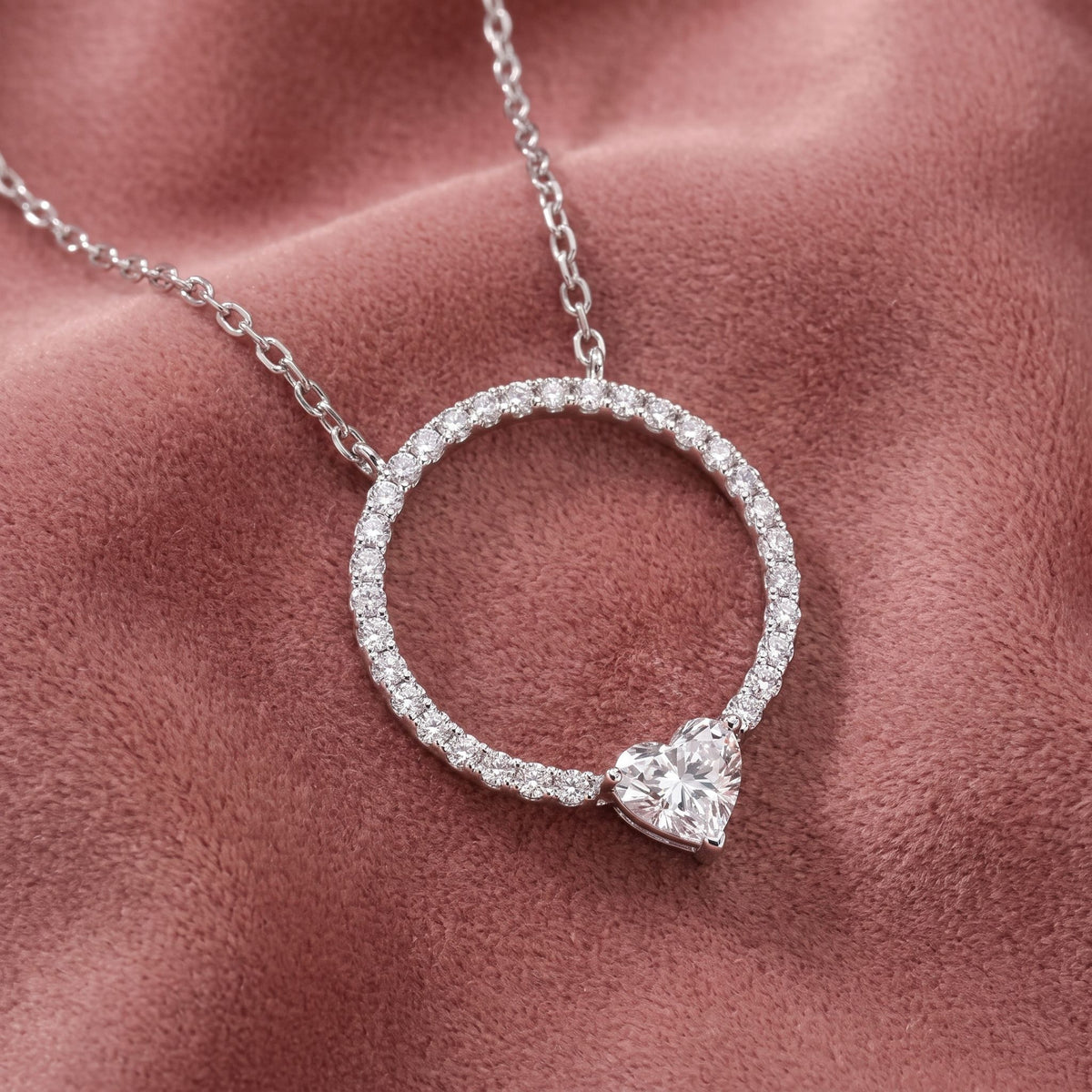 18K Heart Diamond Pendant — AI cloth, in-house