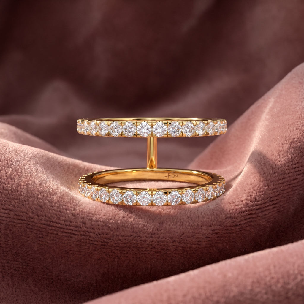 18K Bespoke Pave Diamond Ring — AI cloth, in-house