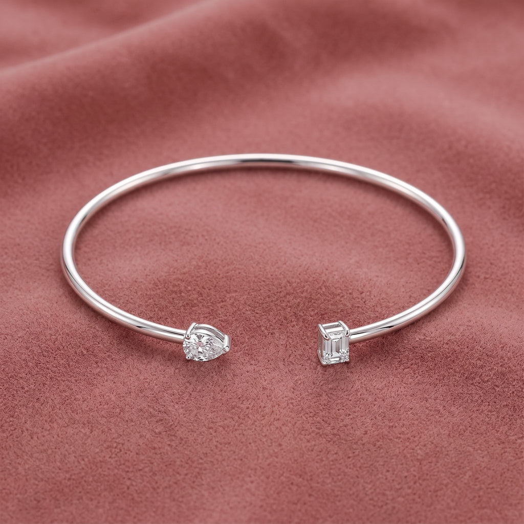 18K Solitaire Diamond Bangle — AI cloth, in-house