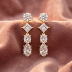 18K Round Diamond Drop Earrings — AI cloth, in-house