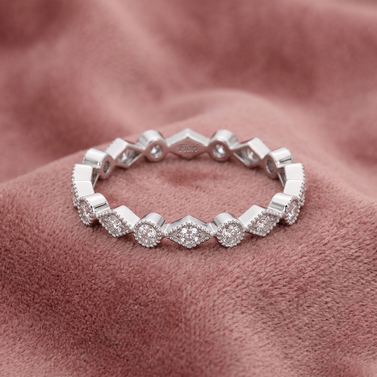 18K Bespoke Diamond Band Ring — AI cloth, in-house