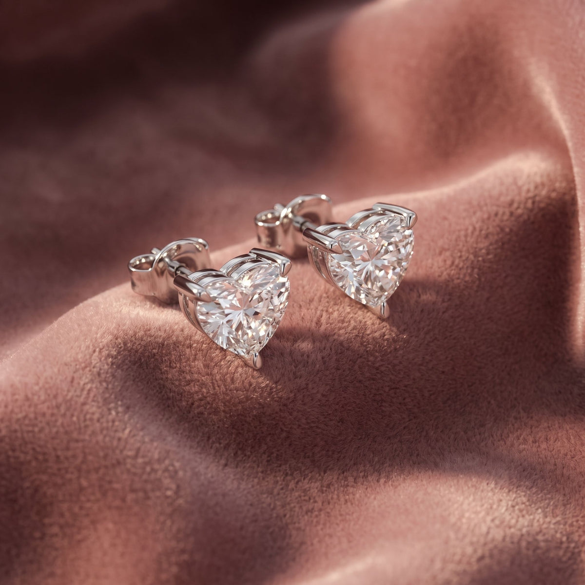 18K Stud Diamond Earrings — AI cloth, in-house