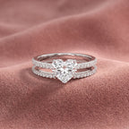 18K Heart Diamond Engagement Ring — AI cloth, in-house