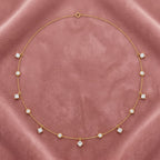 18K Floral Cluster Diamond Necklace — AI cloth, in-house