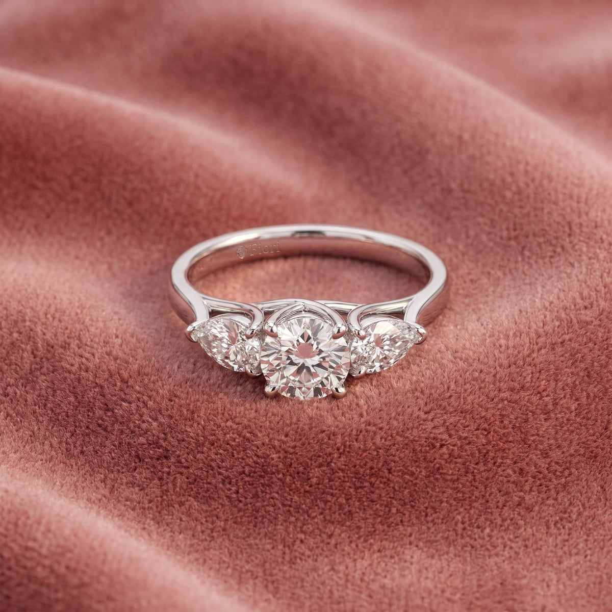 18K Trilogy Diamond Ring — AI cloth, in-house