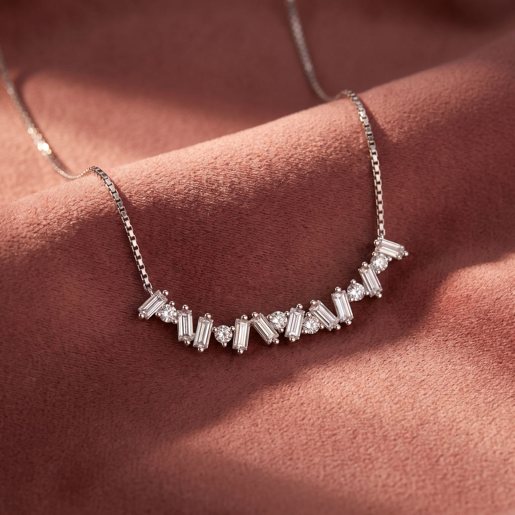 18K Bespoke Baguette Diamond Pendant — AI cloth, in-house