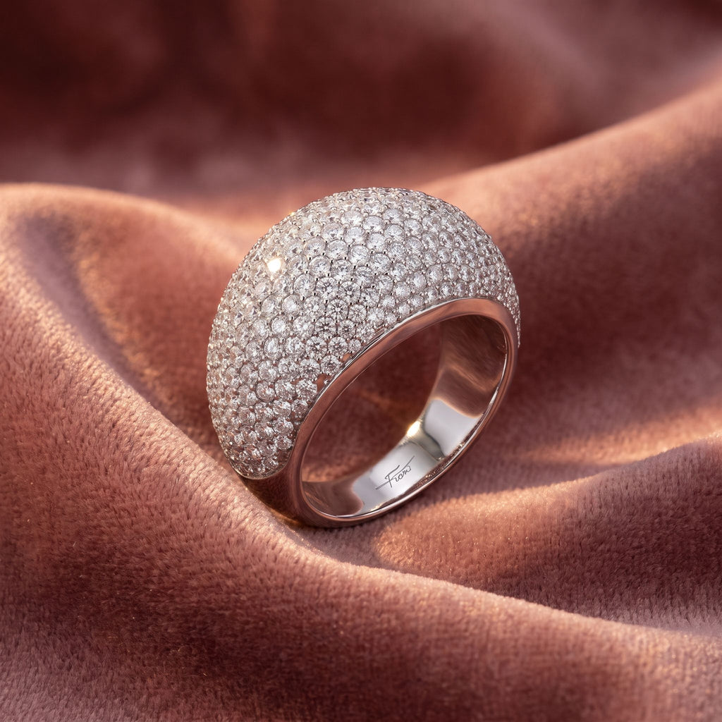 18K Bespoke Pavé Diamond Ring — AI cloth, in-house