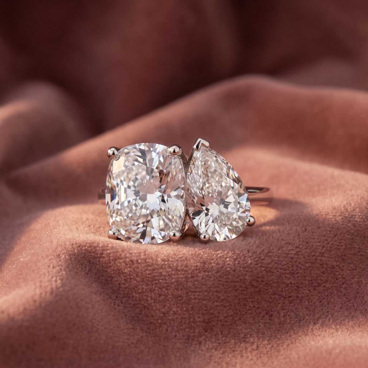 18K Bespoke Pear Diamond Ring — AI cloth, in-house