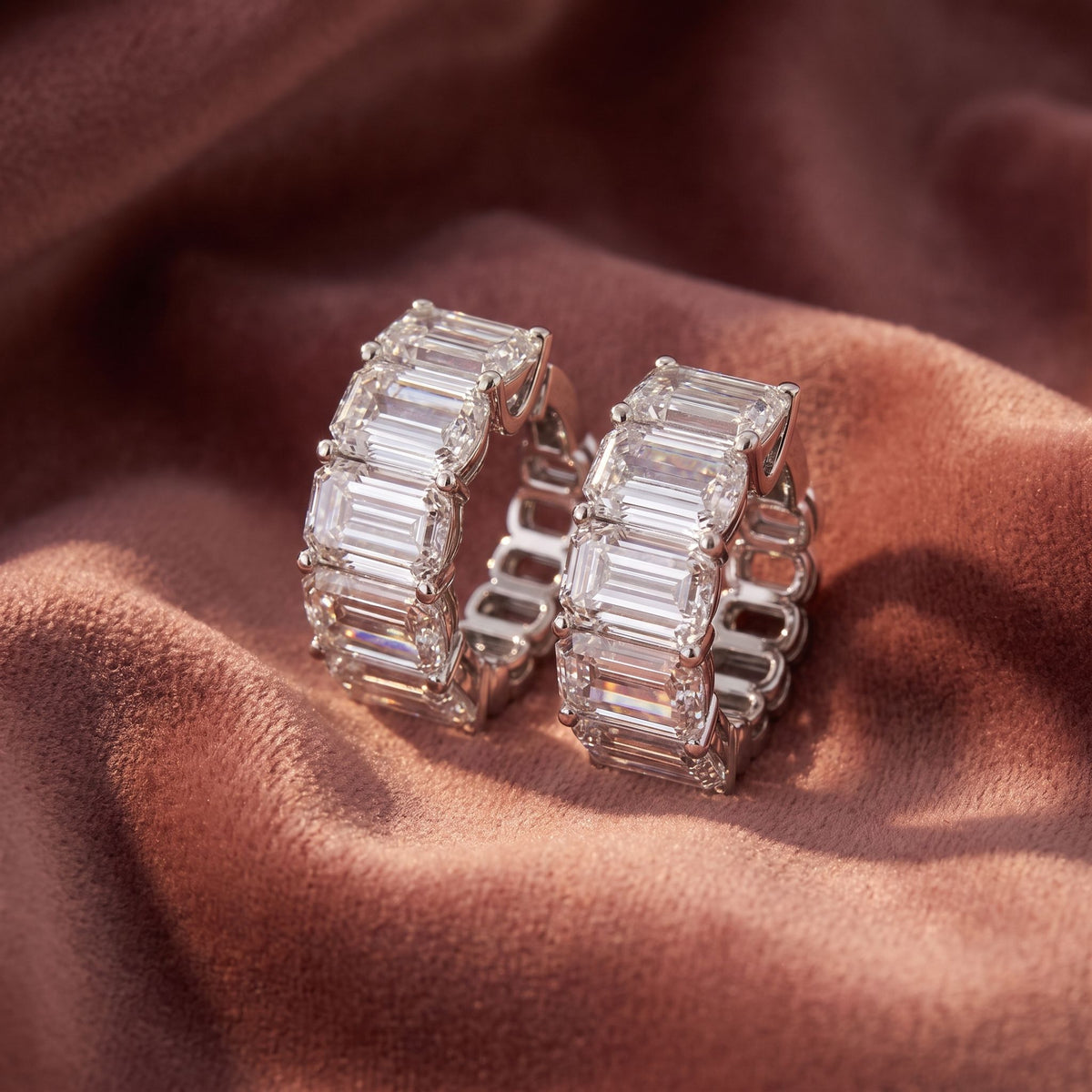 18K Ashoka Diamond Piercing Earrings — AI cloth, in-house