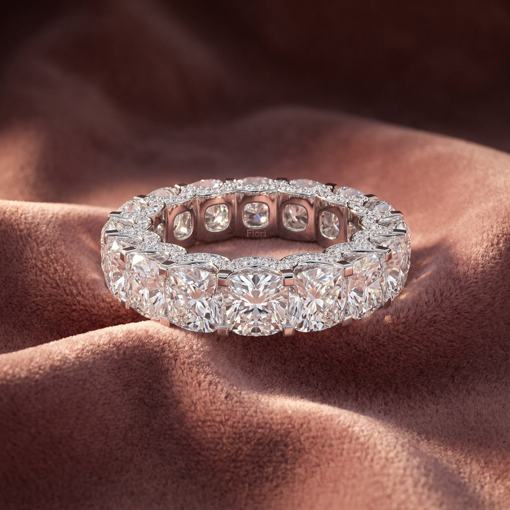 18K Full Eternity Round Diamond Ring — AI cloth, in-house