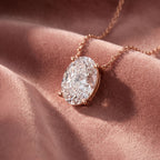 18K Solitaire Oval Diamond Pendant — AI cloth, in-house