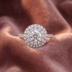 18K Halo Diamond Engagement Ring — AI cloth, in-house