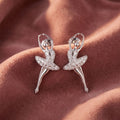 18K Dancing Lady Diamond Earrings — AI cloth, in-house