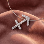 18K Zodiac Round Diamond Pendant — AI cloth, in-house