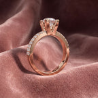 18K Round Brilliant Pavé Diamond Ring — AI cloth, in-house