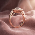 18K Bespoke Round Halo Diamond Ring — AI cloth, in-house