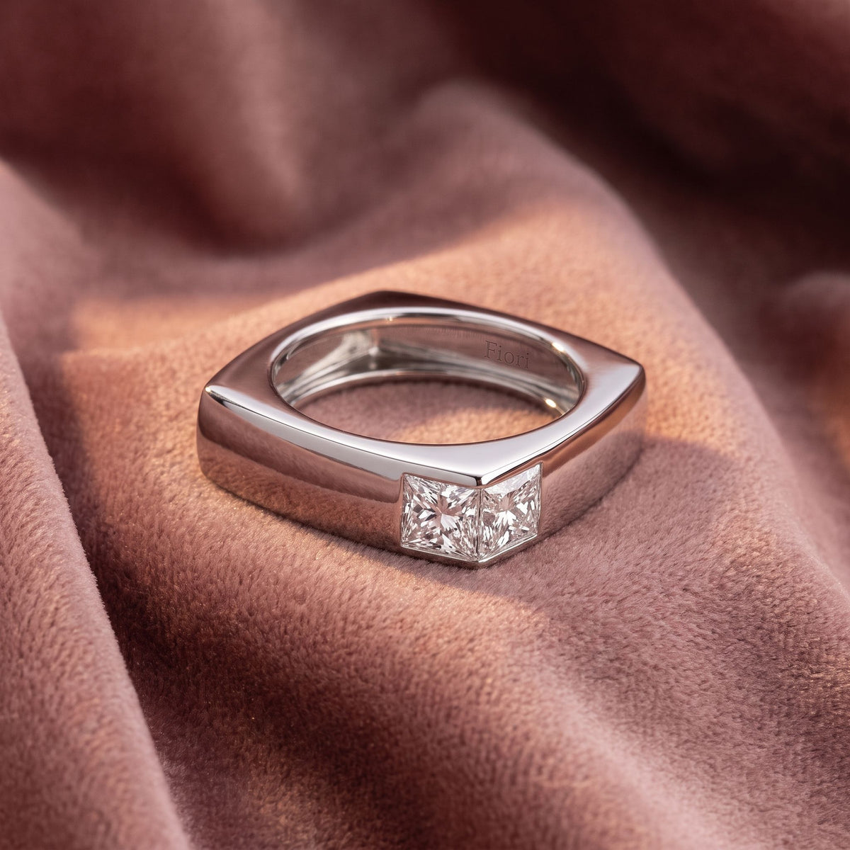 14K Princess Diamond Ring — AI cloth, in-house