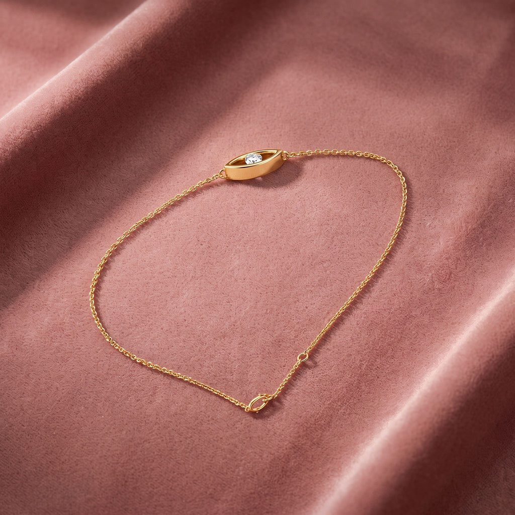 18K Gold Marquise Bezel Diamond Bracelet — AI cloth, in-house