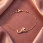 18K Arabic Alphabet Diamond Bracelet — AI cloth, in-house