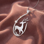 18K Deer Round Diamond Pendant — AI cloth, in-house