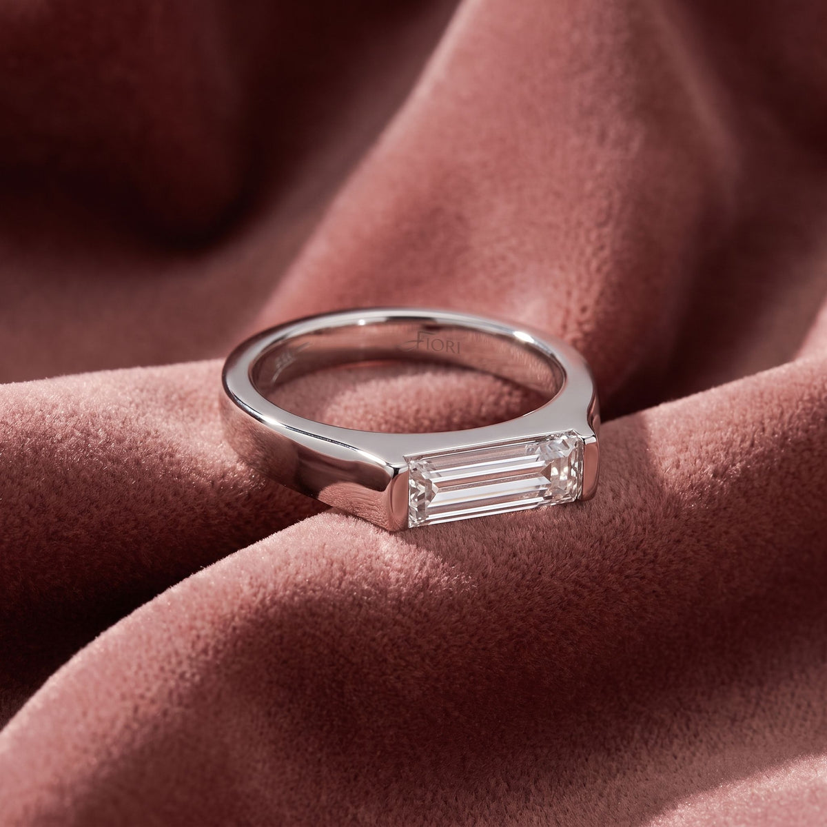 18K Bespoke Baguette Diamond Ring — AI cloth, in-house