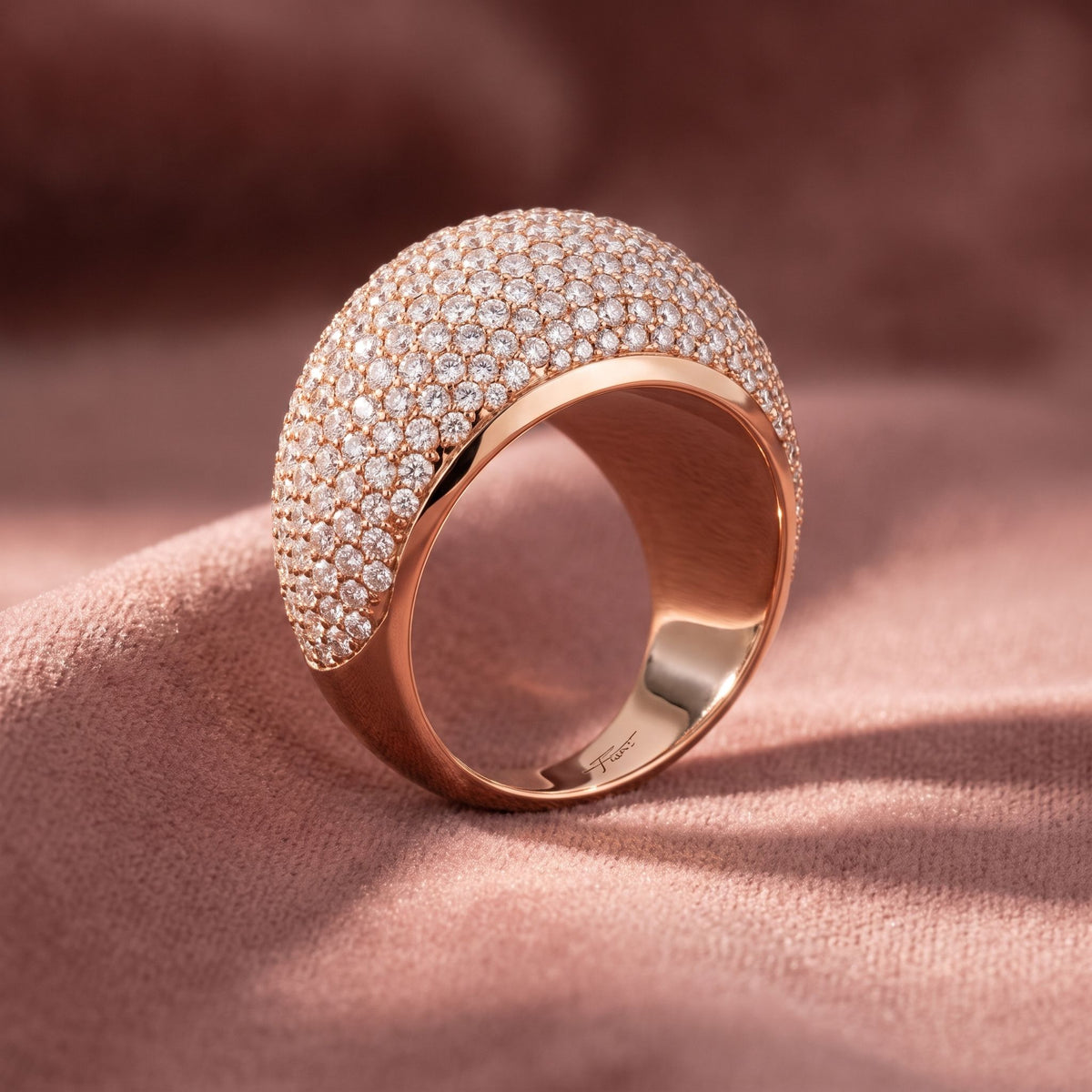 18K Bespoke Pavé Diamond Ring — AI cloth, in-house