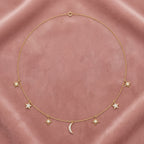 18K Square Diamond Station Necklace — AI cloth, in-house