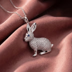 18K Bunny Round Diamond Pendant — AI cloth, in-house