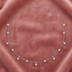 18K Floral Cluster Diamond Necklace — AI cloth, in-house