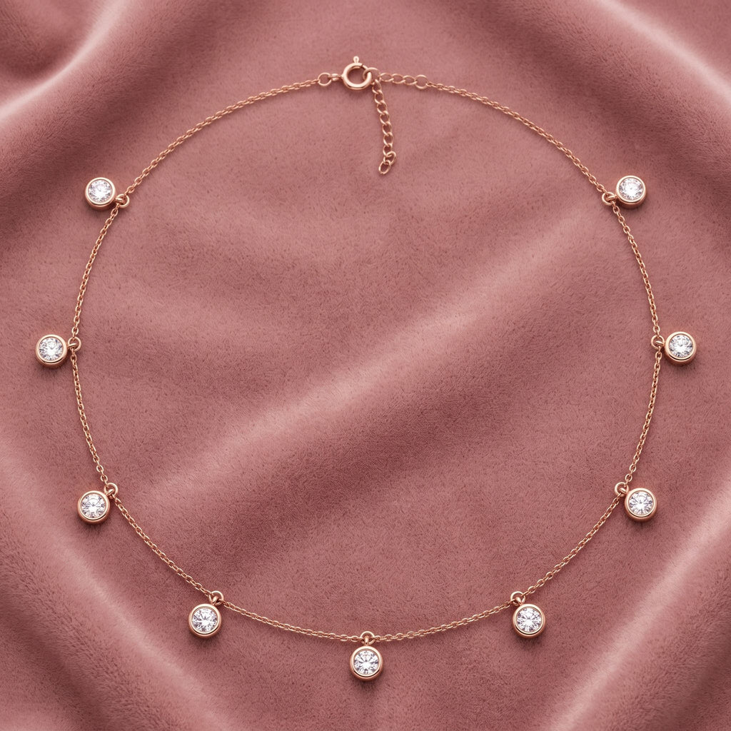 18K Pink and White Diamond Necklace — AI cloth, in-house