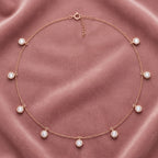 18K Pink and White Diamond Necklace — AI cloth, in-house