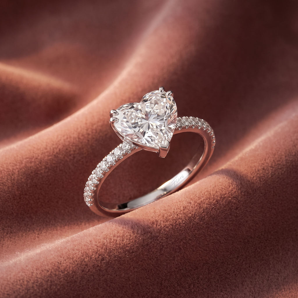 18K Solitaire Heart Diamond Ring — AI cloth, in-house