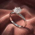 18K Solitaire Round Diamond Engagement Ring — AI cloth, in-house