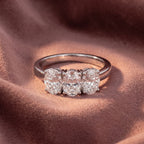 18K Trilogy Oval Diamond Ring — AI cloth, in-house