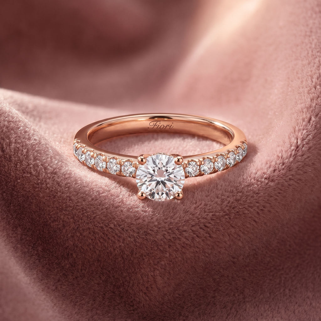 18K Shoulder Set Diamond Promise Ring — AI cloth, in-house