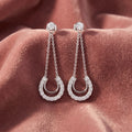 18K Round Pave Diamond Drop Earrings — AI cloth, in-house