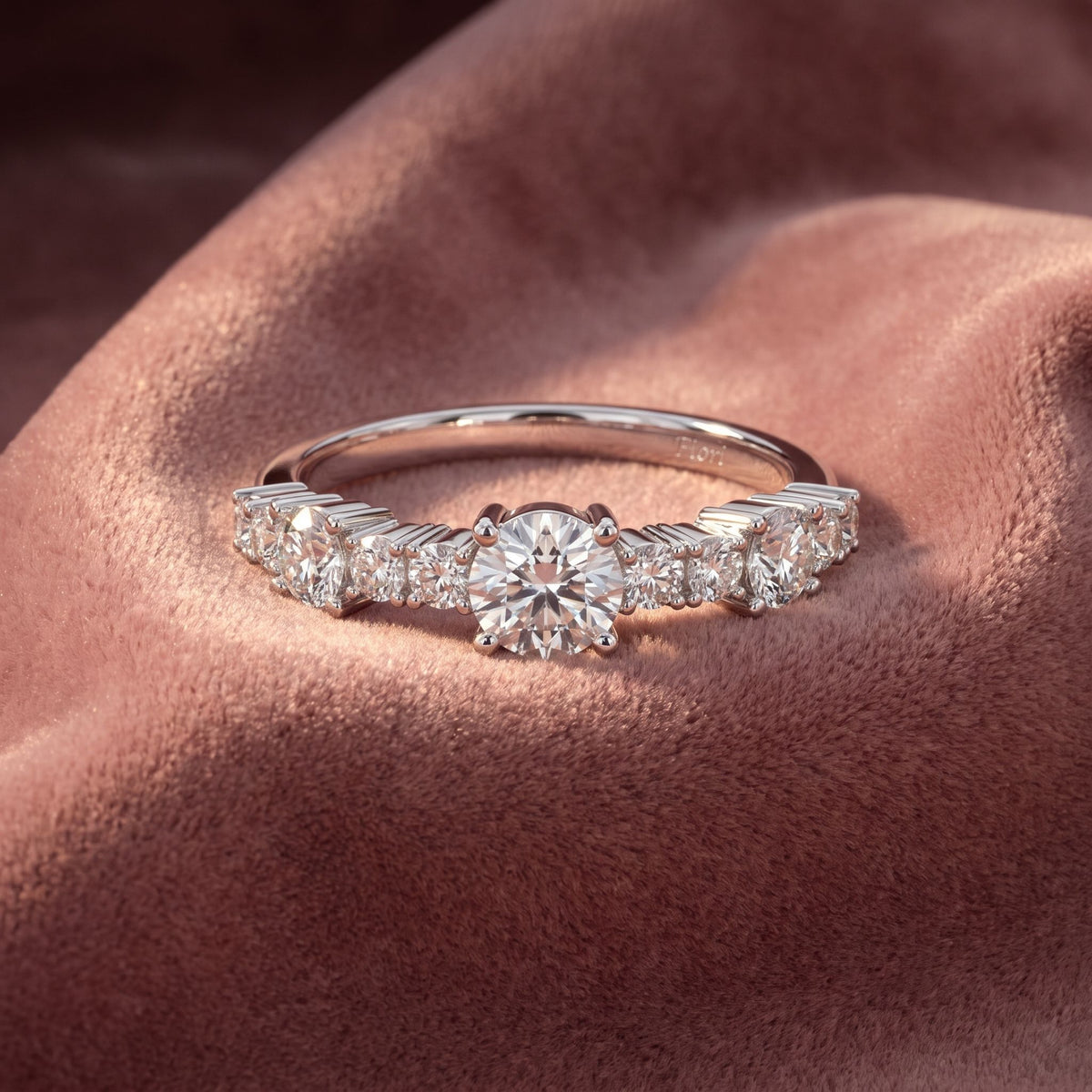 18K Half Eternity Diamond Ring — AI cloth, in-house