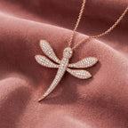 18K Dragonfly Diamond Pendant — AI cloth, in-house