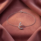 18K Arabic Alphabet Round Diamond Bracelet — AI cloth, in-house