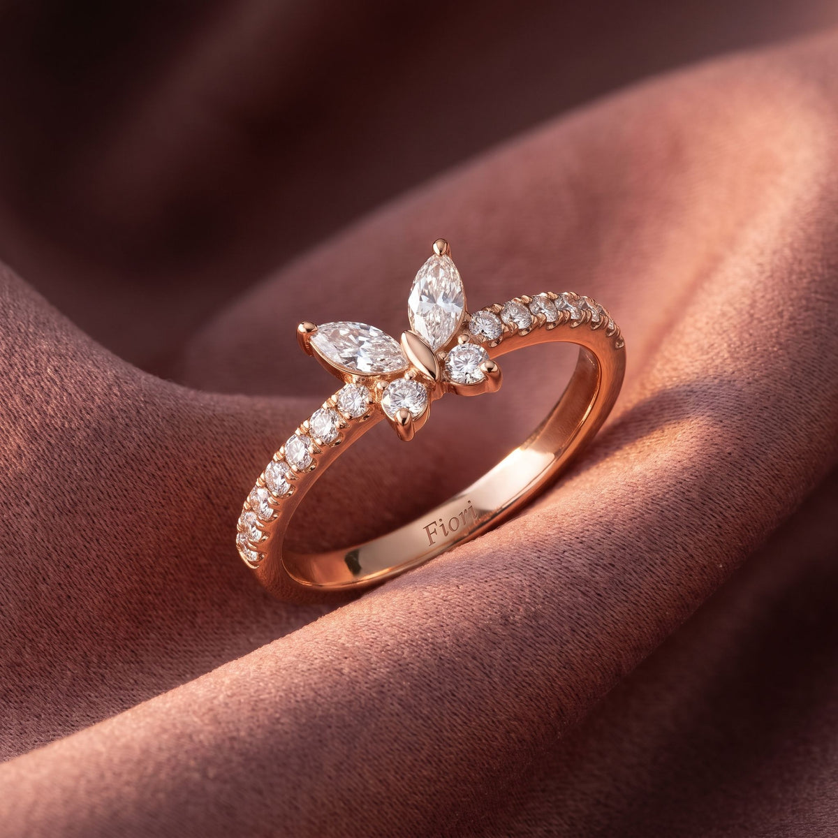 14K Bespoke Marquise Diamond Ring — AI cloth, in-house