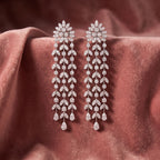 18K Floral Diamond Drop Earrings — AI cloth, in-house
