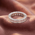 18K Full Eternity Emerald Cut Diamond Ring — AI cloth, in-house