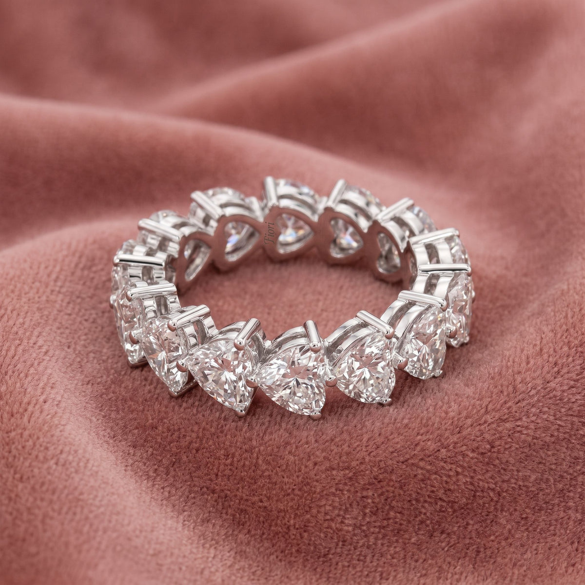 14K Full Eternity Heart Diamond Ring — AI cloth, in-house