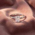 18K Solitaire Emerald Cut Diamond Engagement Ring — AI cloth, in-house