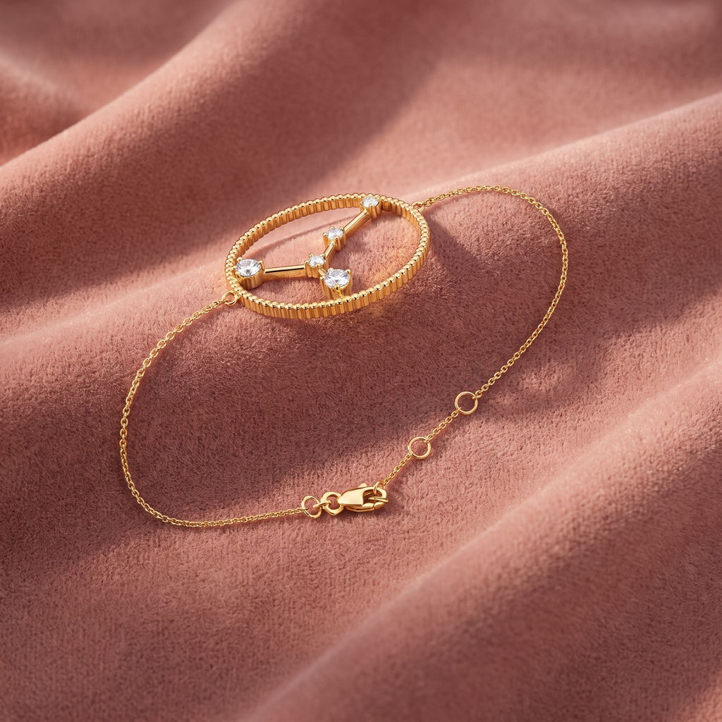 18K Cancer Constellation Diamond Bracelet — AI cloth, in-house