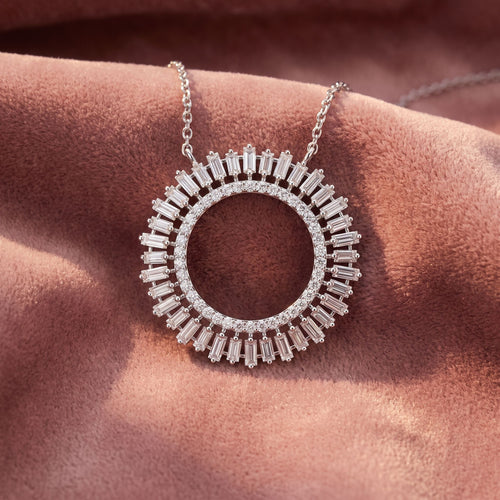 18K Abstract Diamond Pendant — AI cloth, in-house
