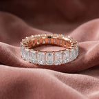 14K Eternity Emerald Diamond Ring — AI cloth, in-house