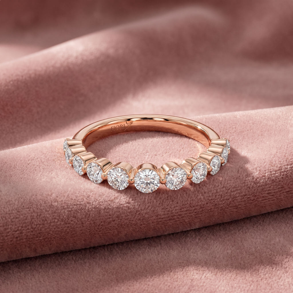 18K Half Eternity Diamond Ring — AI cloth, in-house