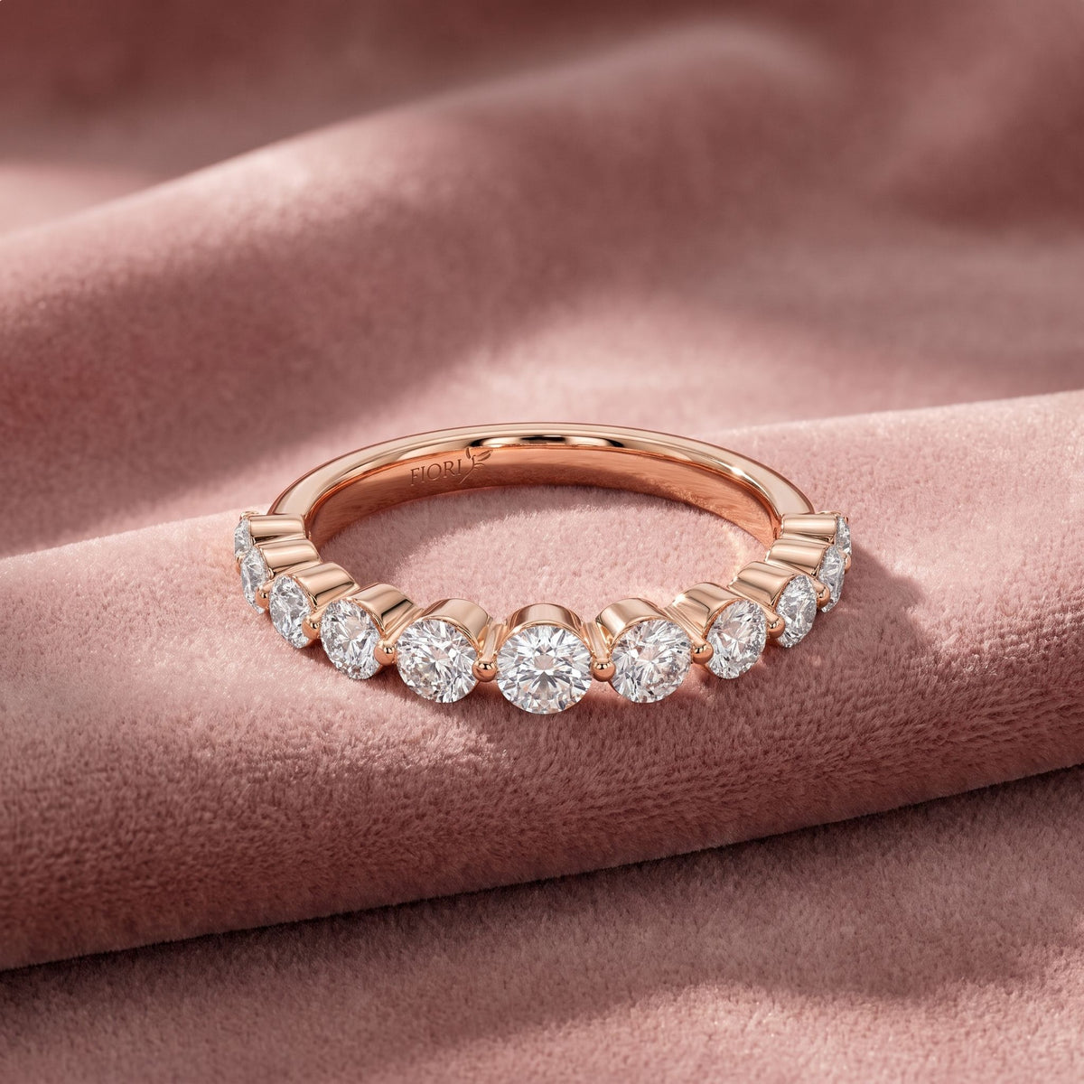18K Half Eternity Diamond Ring — AI cloth, in-house