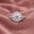 18K Halo Round Diamond Ring — AI cloth, in-house